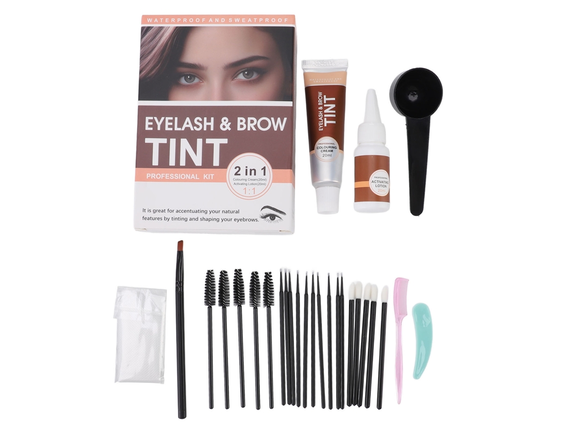 2026 kit de Tinta de Sobrancelhas e Cílios Creme Permanente Tinta de Sobrancelhas e Cílios para Mulher Castanha