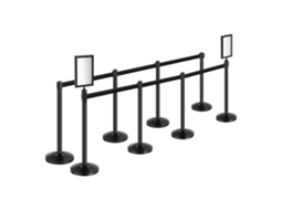 Postes De Suporte Succebuy De 8 Peças Com 4 Cintos Retráteis E 2 Suportes Para Placas, Base Oca