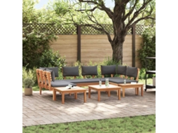 Vidaxl Conjunto de Sofá de Jardim 4 Pcs Marrom e Cinza