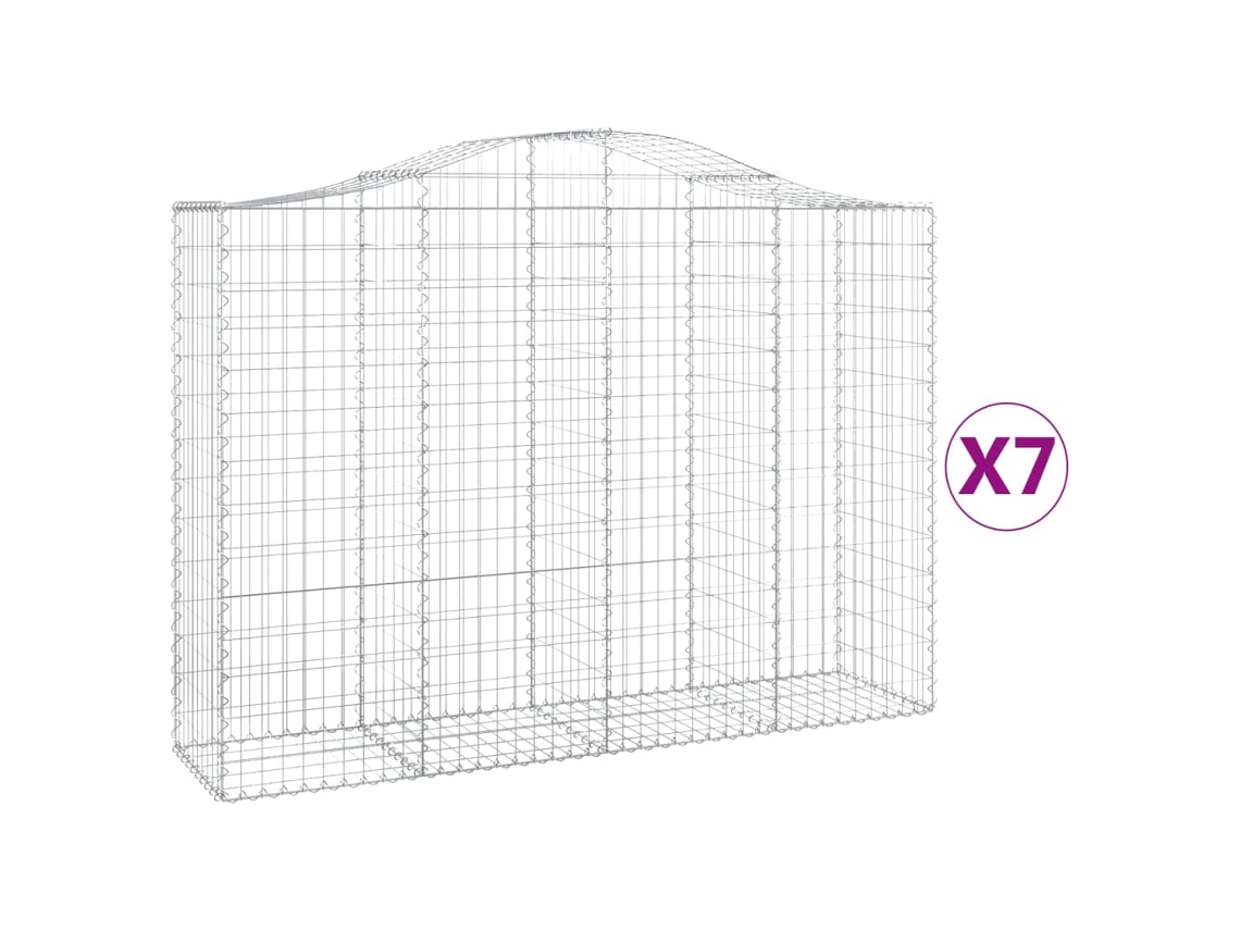 Gabion Basket, Gabion Baskets Vidaxl Prateado Ferro (200 X 50 X 140/160 Cm)