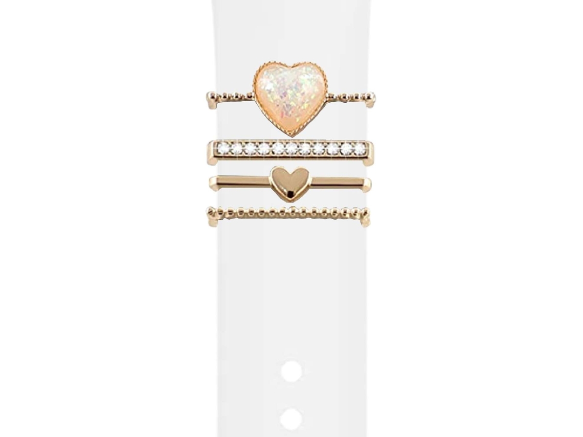 Bracelete Ticwatch S2 Pulseira com Adorno Crystal Branco
