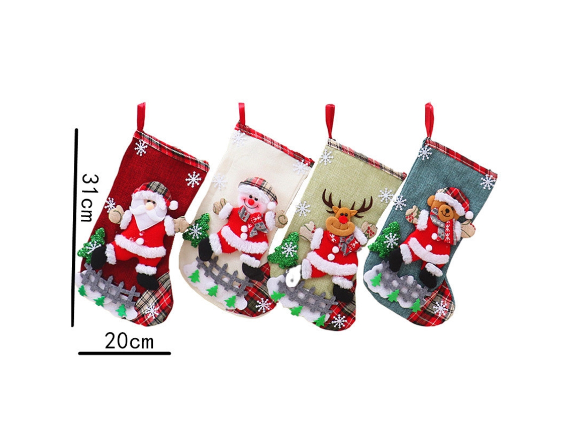 Meias De Natal, Sacolas De Presente De Natal, Enfeites De Meias De Natal, Decorações De Árvore De Natal, Sacolas Decorativas, Estilo 8 Yunzii