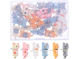 Tachinhas Decorativas Em Resina E Metal, 30 Peças, Com Estampa De Gato