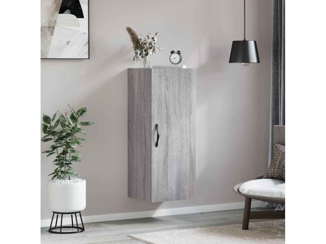 Vidaxl Armário De Parede 34,5x34x90 Cm Derivados Madeira Cinza Sonoma