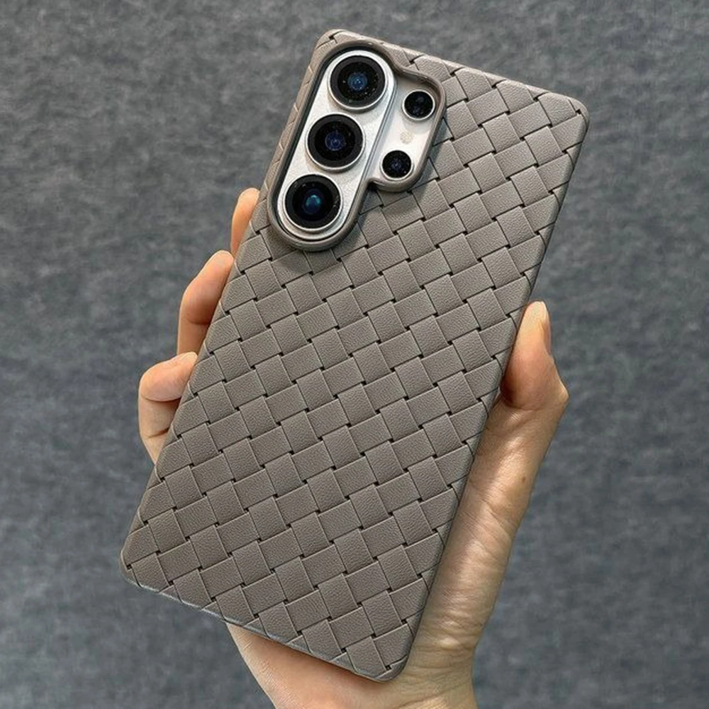 Capa De Celular Em Couro Sintético Com Sistema De Resfriamento (cinza, Galaxy S25 Plus), Proteção Macia Contra Quedas.