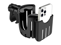 Suporte 2 em 1 AQUAFORGE para Copo e Celular de Bicicleta, Cor Preto, para Ciclismo, Passeio e Uso Diário