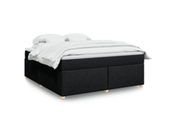 Vidaxl Cama Com Molas/colchão 180x200 Cm Tecido Preto