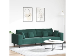 Vidaxl Sofá Verde Escuro 250 X 77 X 76 Cm Veludo