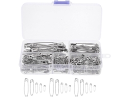 Alfinetes De Segurança Metal, Aço, Caixa Com 260 Unidades Na Cor Prata, Para Consertos de Roupas, Trabalhos Manuais E