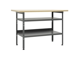 vidaXL Bancada de trabalho 120x60x85 cm aço cinzento