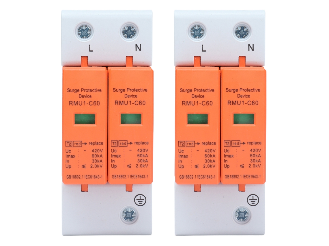 2p Dispositivo De Proteção Contra Surtos Spd 420v 60ka Com Janela Visual E Material Retardante De Chamas Pc