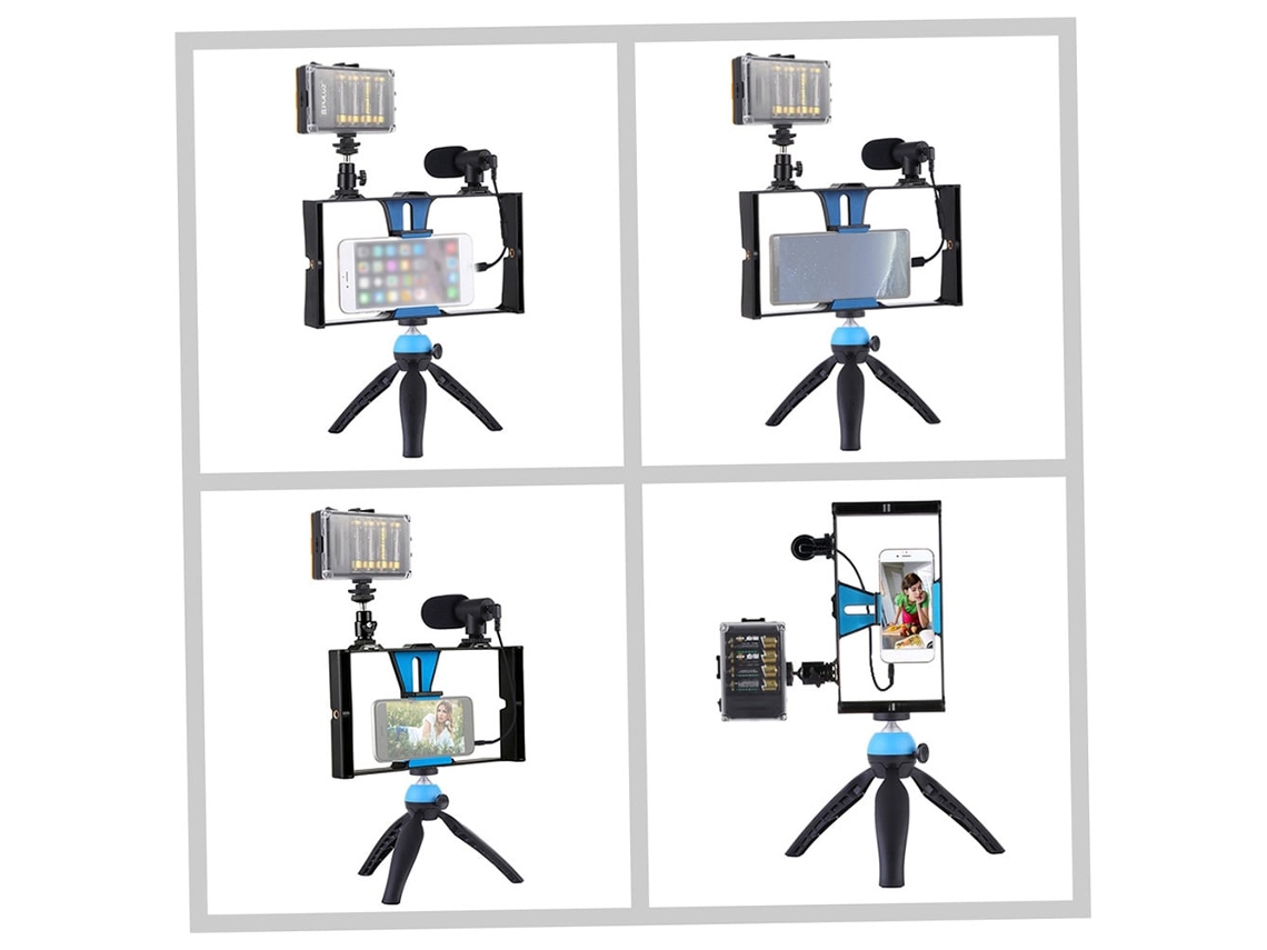2026 kit de Gravação e Estúdio: Microfone, Tripé, Luz Led e Acessórios para Filmagem e Fotografia