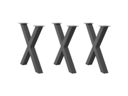Vidaxl Pés Para Mesa De Jantar Em Formato De X, 3 Peças, Antracite, 70x(72-73) Cm, Aço