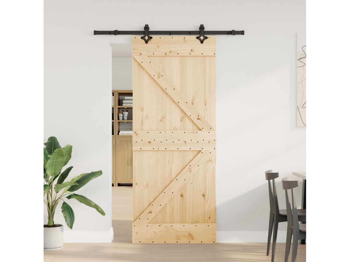 Vidaxl Porta Deslizante Narvik Natural E Preto 85 X 210 Cm (152,5 Cm)