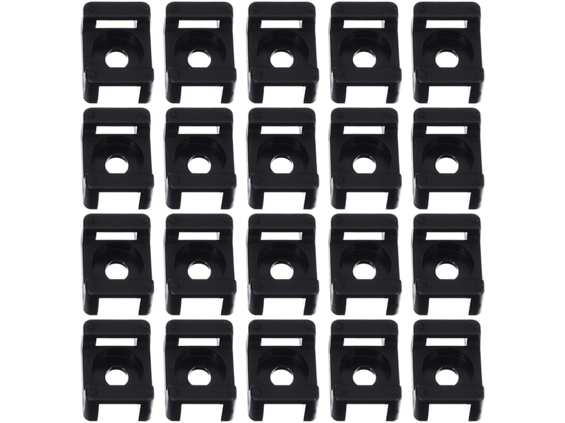 Presilhas De Cabo Tipo Sela Fáceis De Instalar Em Nylon Preto, Pacote Com 100 Unidades.