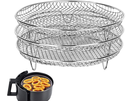 Grelha Do Forno Da Fritadeira Empilhável 8 Polegadas 3 Peças COOLWW12