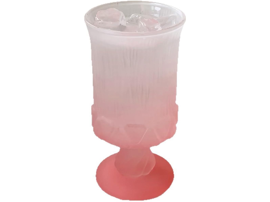 Taça De Vidro Fosco Com Efeito Degradê Para Vinho, Coquetéis E Sucos De Frutas Coupe Com Relevo