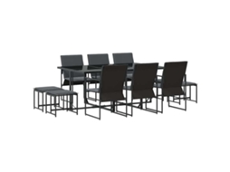 Maison Exclusive - Conjunto De Jantar Para Jardim 11 Pcs Preto Aço