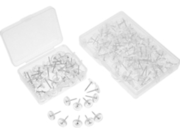 150-Tachinhas de Plástico Transparente Cabeça Chata para Tecidos Pequenos 1,5cm para Murais, Salas de Aula E