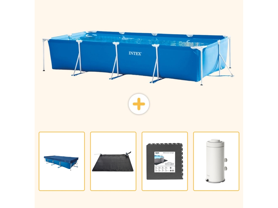 Intex Piscina Com Estrutura Retangular - 450x220x84 Cm - 5-peças S53