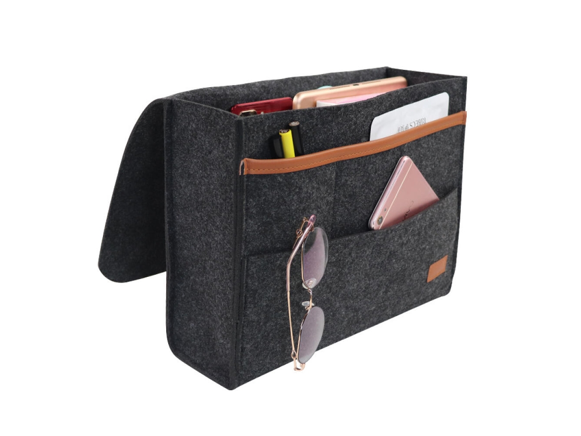 Bolsa Organizadora Com Bolsos Para Cama Em Feltro