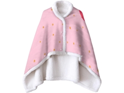 Manta de Lã Sherpa Fansu Xale Grossa e Macia para o Inverno com Estampa Flamingo Botões Quente Microfibra Cria