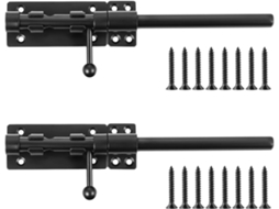 Conjunto De 2 Ferrolhos Deslizantes Em Aço Inoxidável 304com Furo Para Cadeado, Travas De Porta Reforçadas 25cm Para