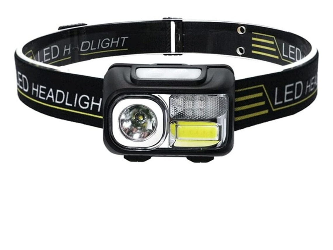 Elysve Lanterna Frontal Led, Cob, Preto Branco