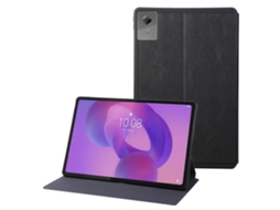 Capa Couro Pu para Lenovo Idea Tab Plus, Preta