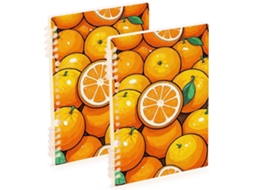 Conjunto de 2 Cadernos A5 21,1 X 14,5 Cm Material Escolar Resistente para o Ensino Fundamental Ii 60 Folhas