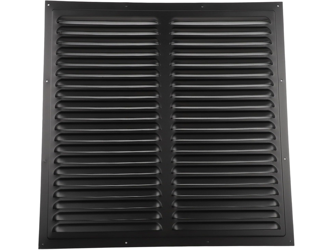 Grelha De Ventilação Quadrada Alumínio Com Venezianas Para Saída Ar Parede Externa