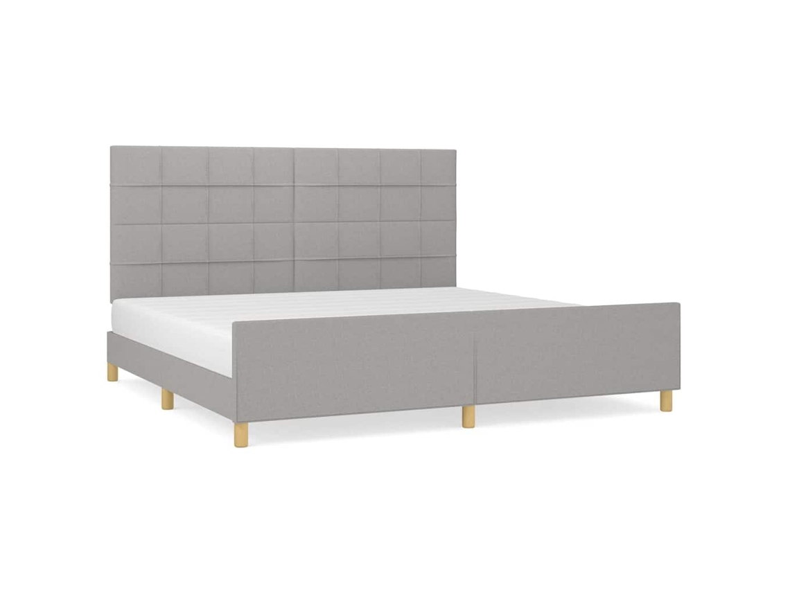 Bed Frame With Headboard, Bed Frames With Headboards Vidaxl Cinzeto Tecido (200 X 200 Cm)