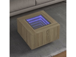 Vidaxl Mesa De Centro C/ Leds 60x60x40 Cm Derivados De Madeira