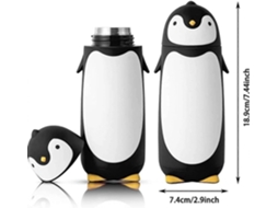 Garrafa Térmica De Aço Inoxidável Em Formato De Pinguim, 280ml (preta)