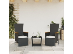 Pcs Conjunto De Jantar P/ Jardim C/ Almofadões Vime Pe Preto Wsd557656 Lovely Home