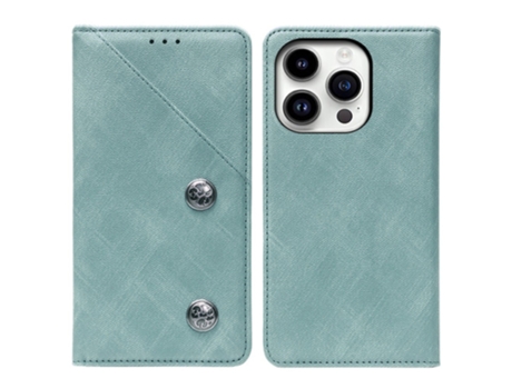 Capa Para Iphone 15 Idewei Pele Sintética Magnética Com Porta-cartões Verde