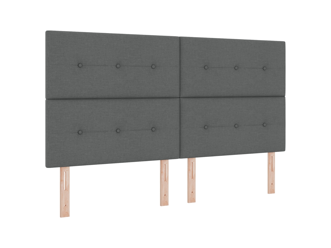 Cabeceira Led Cinza Escuro, Vidaxl, Em Tecido. (180 Cm)