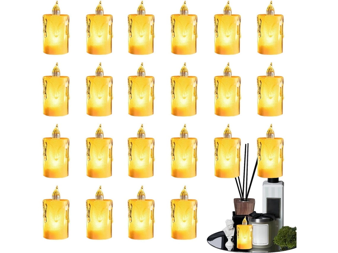 Bougie À Pilhas, Bougies Sem Chama Bougie Chauffe Plat Led En,petites Bougies Led Clignotantes À P Gokoco