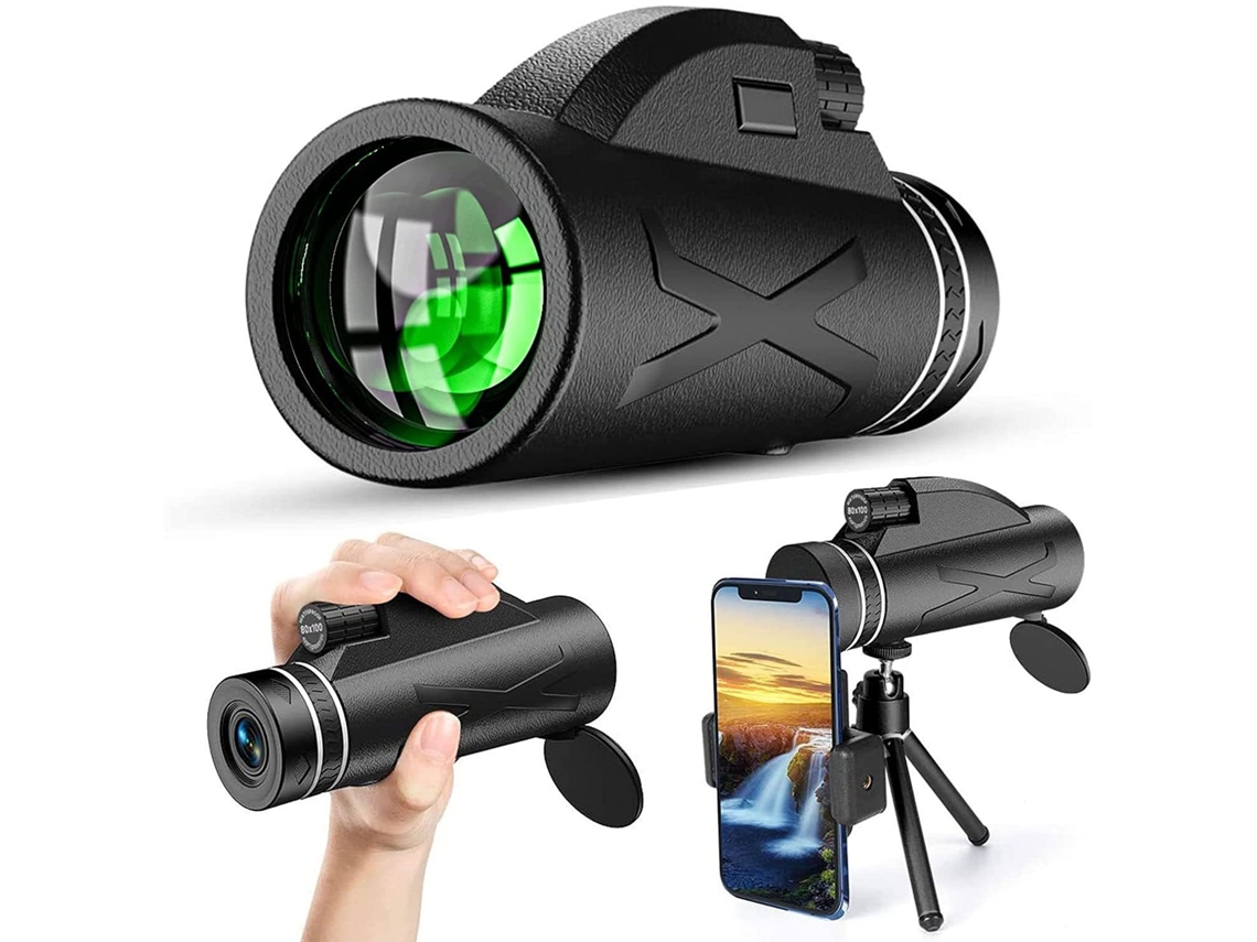Binóculos Monoculares de Visão Noturna Hd com Suporte para Celular e Tripé BRILVIBERA