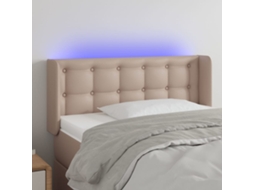 Cabecero de piel sintética con LED 93x16x78/88cm Capuchino