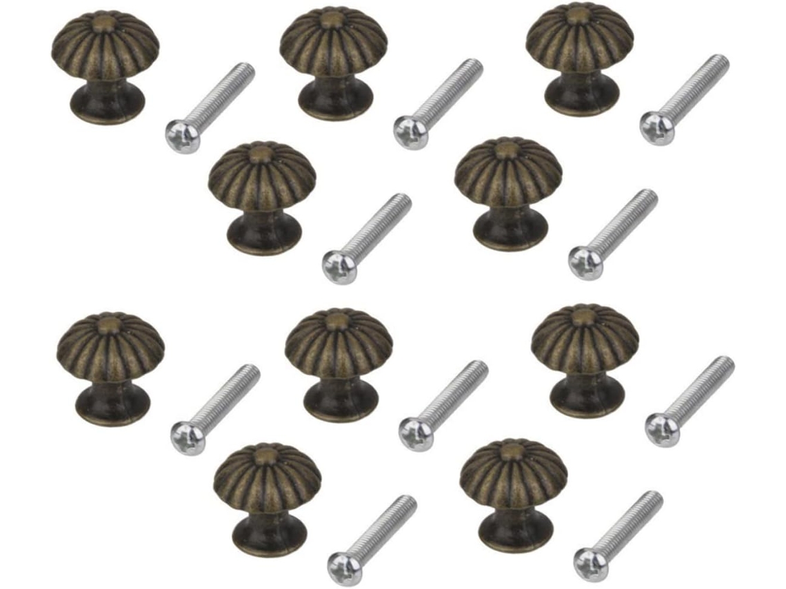 Conjunto De 10 Mini Puxadores Redondos Vintage Para Armários Cozinha, Puxadores Retrô Para Gavetas E Gabinetes
