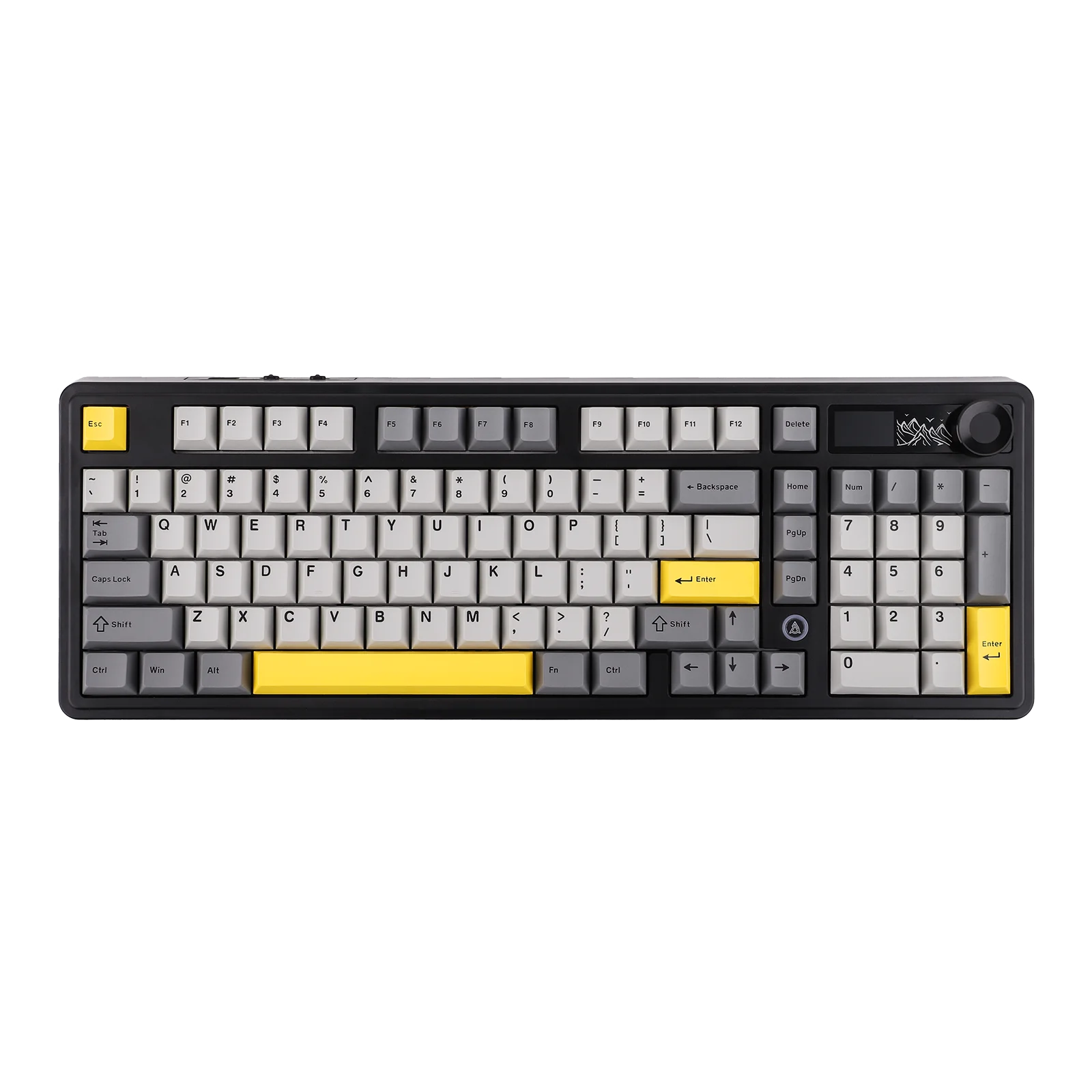 Teclado Mecânico Ak980 V2 Tri mode , Layout 98, Tela Tft de 1,14 Polegadas, Hot swappable MDUG (cinza com Tela, Switch Merrard)