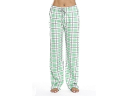 Calça de pijama feminina 2026 com bolsos, flanela xadrez macia, confortável e quente.