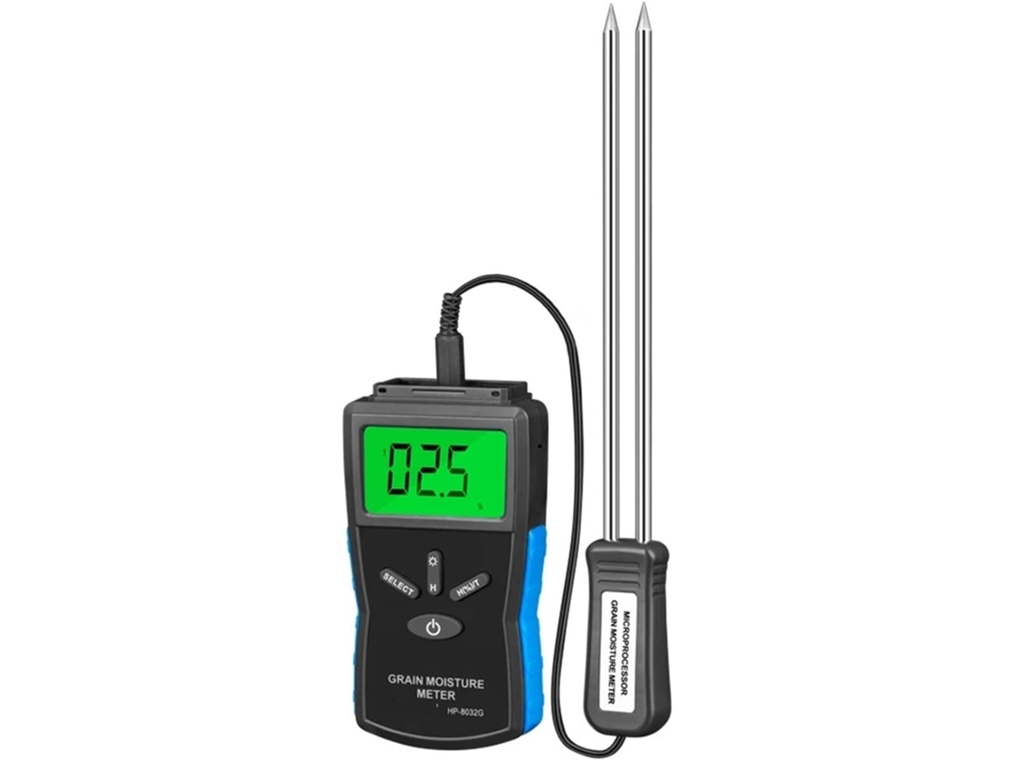 Medidor De Umidade Solo, Digital Grãos Hp 8032g 2~30% Testador Lcd Inclui Teste Trigo, Madeira, Milho E Arroz