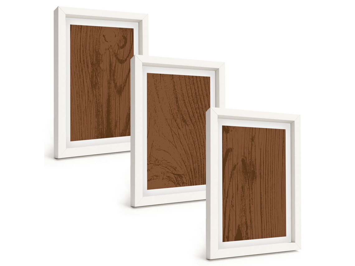 Pinturas Murais Modernas Textura De Casca De Madeira, Minimalismo Moldura Branca Fotos Para O Corredor Espelharte (3 Peças 20x30 Cm)