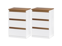 Mesa de Cabeceira 3 Gavetas Branca (estreita, 40x30x59,5 Cm)