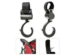 Mali 2pcs Ganchos de Carrinho de Bebê Giratórios 360° Acessórios Pram Clip para Sacolas