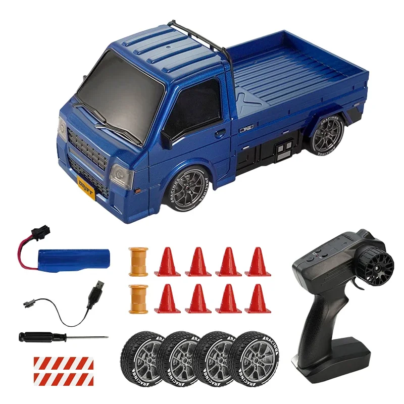 Carro de Drift de Controle Remoto em Escala 1/24, Tração nas Quatro Rodas, 2,4 Ghz, com Luzes. MDUG (azul)