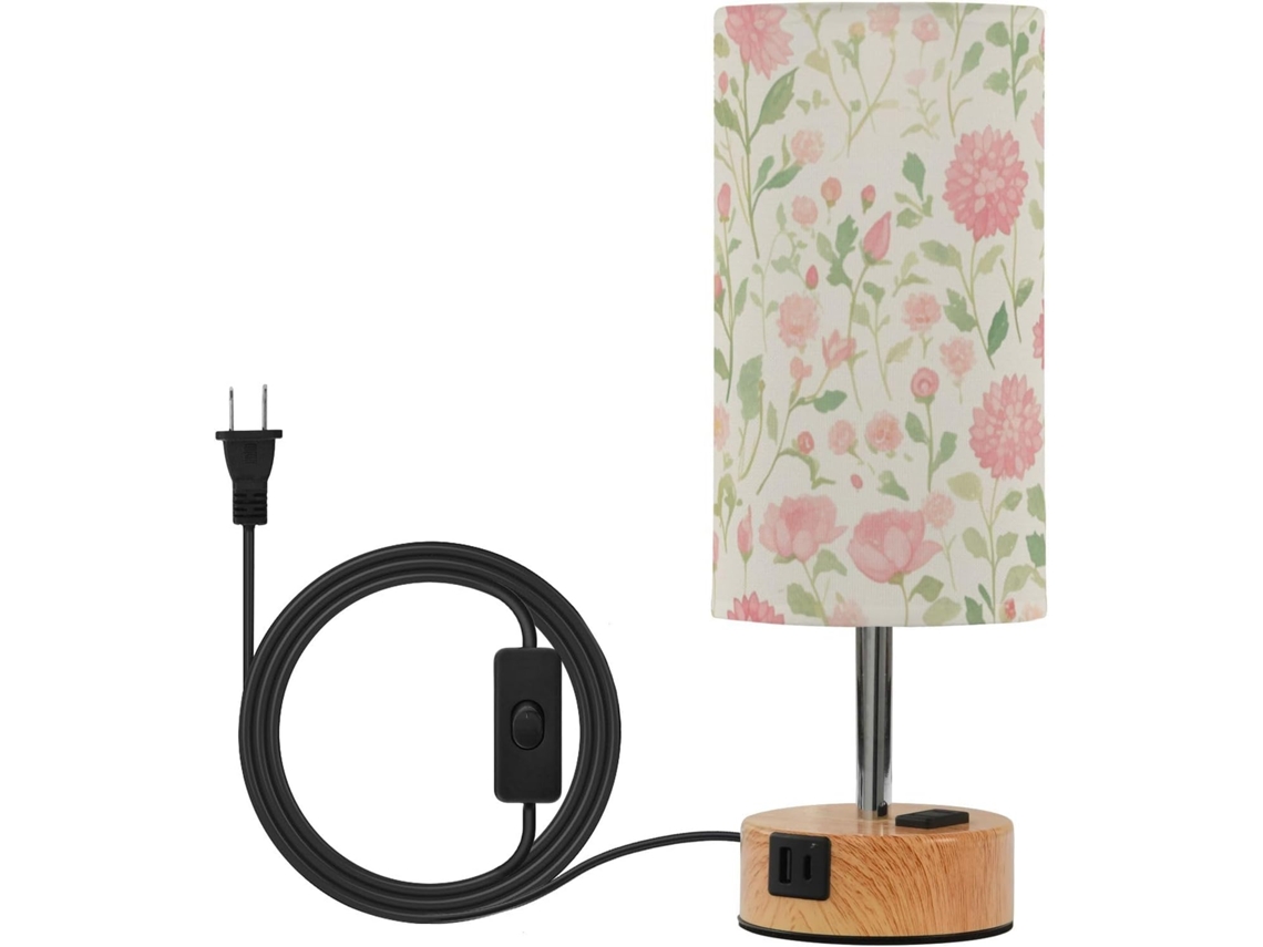 Luminária de mesa Linqin com 3 níveis de intensidade, portas USB com certificação CEA, lâmpadas incluídas, ideal para mesa de trabalho.