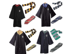 2026 traje de Harry Potter Gryffindor Ravenclaw Slytherin Hufflepuff: Túnica, Gravata e Cachecol